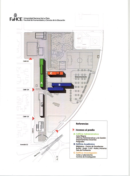 Plano de edificios de la FaHCE